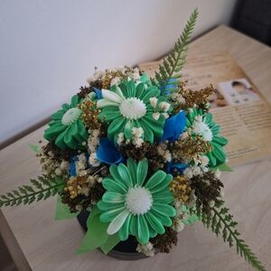 Green and Blue Floral Arrangement